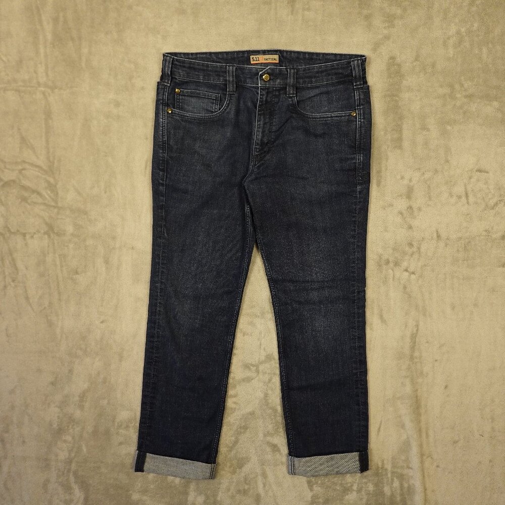 5.11 Tactical Straight Jeans Men’s 34x36‎ Dark Wash Flex Defender Stretch Denim
